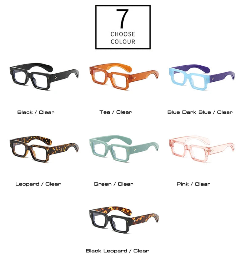 SkandiShop Square Retro Glasses Frame – Wide-Legged Vintage Style with Modern Protection
